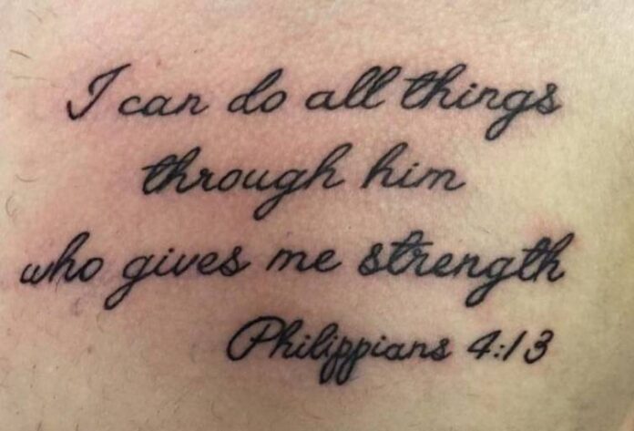 Tatouage chrétien et texte biblique