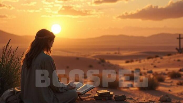 Personne en prière devant une Bible, représentant le jeûne chrétien selon l’Évangile de Jésus-Christ.