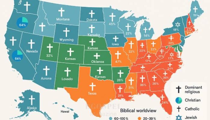 Vision Biblique USA 2025 : Classement des 50 États (Étude Barna)