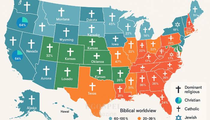 Vision Biblique USA 2025 : Classement des 50 États (Étude Barna)