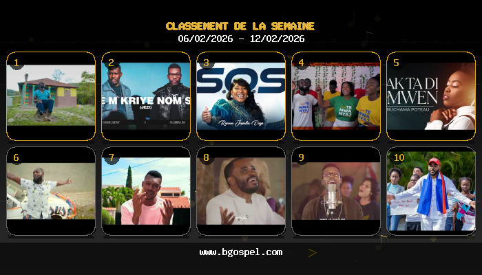 Top 10 Gospel Haïtien YouTube 6-12 février 2026 : Classement