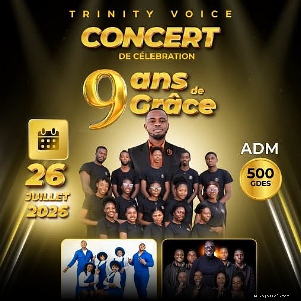 Affiche de l'événement - Concert Gospel Trinity Voice : 9 ans de Grâce