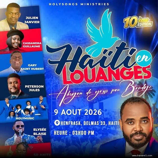 Affiche de l'événement - Concert Gospel Delly Benson Haïti en Louanges 2026