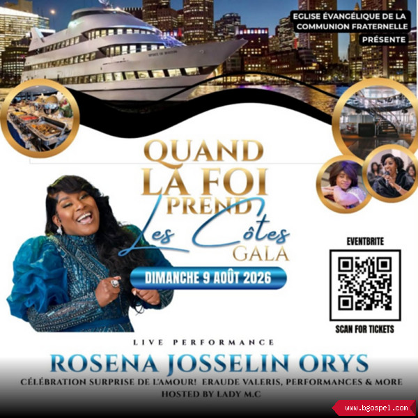 Affiche de l'événement - Gala Gospel avec Rosena Josselin Orys à Boston 2026
